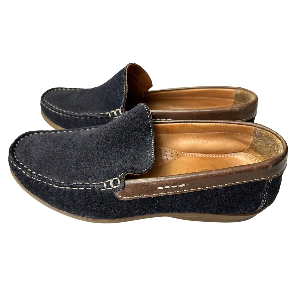 Oxford Mens Suede Loafers Driving Moccasins Dark Blue Size 8.5 Crafted in Brazil